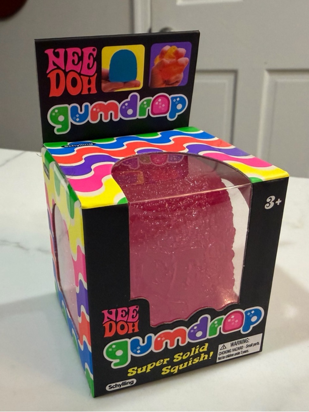 Schylling NEEDOH Gumdrop Super Solid Squish - Pink - NIB